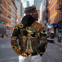 Serket Ancient Egyptian Zip Hoodie with Canopic Jars and Scorpion Motif in Protection