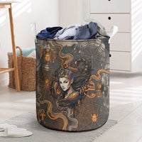 Serket Egyptian Laundry Basket Jeweled Scorpion and Cobweb Motif in Mystical Egyptian