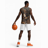 Serket Egyptian Basketball Jersey Jeweled Scorpion and Cobweb Motif in Mystical Egyptian