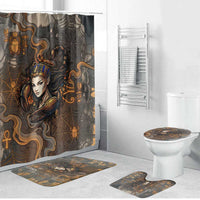 Serket Egyptian Bathroom Set Jeweled Scorpion and Cobweb Motif in Mystical Egyptian