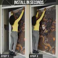 Serket Egyptian Door Cover Jeweled Scorpion and Cobweb Motif in Mystical Egyptian