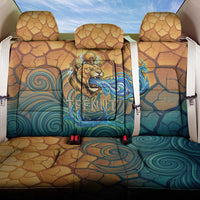 Egyptian Tefnut Fiery Eye Back Car Seat Cover with Roaring Lion in Desert and Water Element