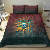 Egyptian Wadjet Winged Cobra Bedding Set with Eye of Horus in Fiery Royal Protector Theme