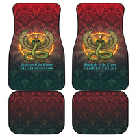Egyptian Wadjet Winged Cobra Car Mats with Eye of Horus in Fiery Royal Protector Theme
