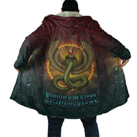 Egyptian Wadjet Winged Cobra Cloak with Eye of Horus in Fiery Royal Protector Theme