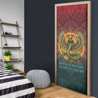 Egyptian Wadjet Winged Cobra Door Cover with Eye of Horus in Fiery Royal Protector Theme