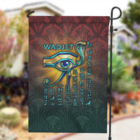 Egyptian Wadjet Winged Cobra Garden Flag with Eye of Horus in Fiery Royal Protector Theme