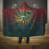 Egyptian Wadjet Winged Cobra Hooded Blanket with Eye of Horus in Fiery Royal Protector Theme