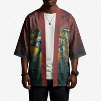 Egyptian Wadjet Winged Cobra Kimono with Eye of Horus in Fiery Royal Protector Theme