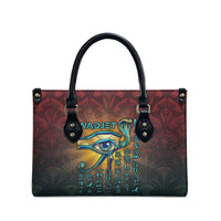 Egyptian Wadjet Winged Cobra Leather Bag with Eye of Horus in Fiery Royal Protector Theme
