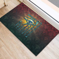 Egyptian Wadjet Winged Cobra Rubber Doormat with Eye of Horus in Fiery Royal Protector Theme