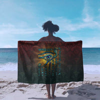 Egyptian Wadjet Winged Cobra Sarong with Eye of Horus in Fiery Royal Protector Theme