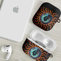 Wadjet Fiery Serpent AirPods Case Egyptian Ankh Symbol in Dark Flame Protector Theme
