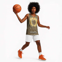 Wosret Egyptian Basketball Jersey with Golden Scepter and Archer Motif in Ancient Protector