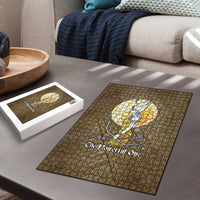Wosret Egyptian Puzzle with Golden Scepter and Archer Motif in Ancient Protector