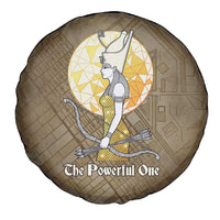 Wosret Egyptian Spare Tire Cover with Golden Scepter and Archer Motif in Ancient Protector