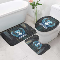 Wosret Winged Crown Bathroom Set Egyptian Cyber Circuit Design in Futuristic Blue Theme