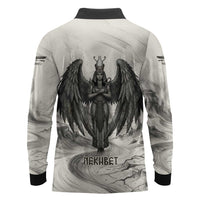 Nekhbet Egyptian Long Sleeve Polo Shirt Vulture Goddess Mother of Protection Wings Claws Desert