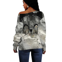 Nekhbet Off Shoulder Sweater Vulture Goddess Eye of Protection Sovereign of Upper Egypt