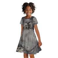 Nephthys Kid Short Sleeve Dress Mistress of the House Egyptian Goddess Wings