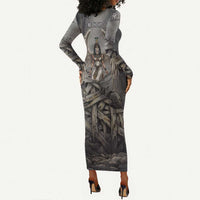 Nephthys Long Sleeve Bodycon Dress Mistress of the House Egyptian Goddess Wings