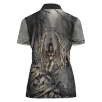 Nephthys Women Polo Shirt Mistress of the House Egyptian Goddess Wings