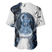 Nephthys Egyptian Baseball Jersey The Dark Sister Falcon Wings Moon Veil