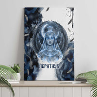 Nephthys Egyptian Canvas Wall Art The Dark Sister Falcon Wings Moon Veil