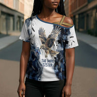 Nephthys Egyptian Cross Shoulder Shirt The Dark Sister Falcon Wings Moon Veil