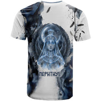 Nephthys Egyptian T shirt The Dark Sister Falcon Wings Moon Veil
