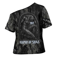 Nut Cross Shoulder Shirt Egyptian Keeper of Souls Celestial Stairway Ascension Path Cosmic Goddess of the Night Sky