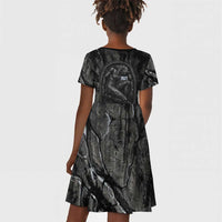 Nut Kid Short Sleeve Dress Egyptian Keeper of Souls Celestial Stairway Ascension Path Cosmic Goddess of the Night Sky
