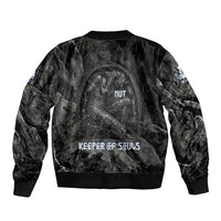 Nut Sleeve Zip Bomber Jacket Egyptian Keeper of Souls Celestial Stairway Ascension Path Cosmic Goddess of the Night Sky