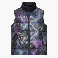 Nut Egyptian Sleeveless Puffer Jacket She Who Bore the Gods Galactic Vessel Cosmic Goddess Star Map