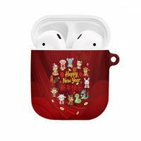 Chinese Zodiac Happy New Year AirPods Case Festive Cartoon Illustration Style
