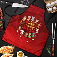 Chinese Zodiac Happy New Year Apron Festive Cartoon Illustration Style