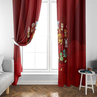Chinese Zodiac Happy New Year Window Curtain Festive Cartoon Illustration Style