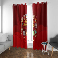 Chinese Zodiac Happy New Year Window Curtain Festive Cartoon Illustration Style