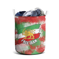 Free Iran Laundry Basket Lion and Sun Emblem Grunge Paint Splash Style
