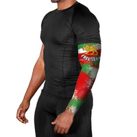 Free Iran Arm Sleeves Lion and Sun Emblem Grunge Paint Splash Style