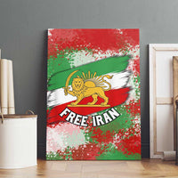 Free Iran Canvas Wall Art Lion and Sun Emblem Grunge Paint Splash Style