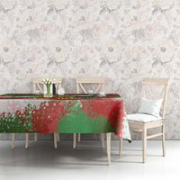 Free Iran Tablecloth Lion and Sun Emblem Grunge Paint Splash Style