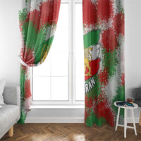 Free Iran Window Curtain Lion and Sun Emblem Grunge Paint Splash Style