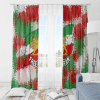 Free Iran Window Curtain Lion and Sun Emblem Grunge Paint Splash Style