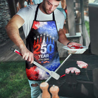 USA 250th Anniversary Celebration Apron Patriotic Smoke Burst Art Style