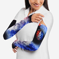 USA 250th Anniversary Celebration Arm Sleeves Patriotic Smoke Burst Art Style