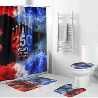 USA 250th Anniversary Celebration Bathroom Set Patriotic Smoke Burst Art Style