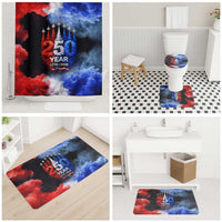 USA 250th Anniversary Celebration Bathroom Set Patriotic Smoke Burst Art Style