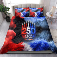 USA 250th Anniversary Celebration Bedding Set Patriotic Smoke Burst Art Style
