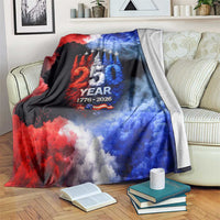 USA 250th Anniversary Celebration Blanket Patriotic Smoke Burst Art Style